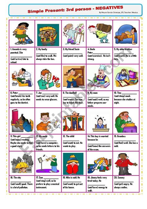 Simple Present Doesn´t Esl Worksheet By Mayrasiu