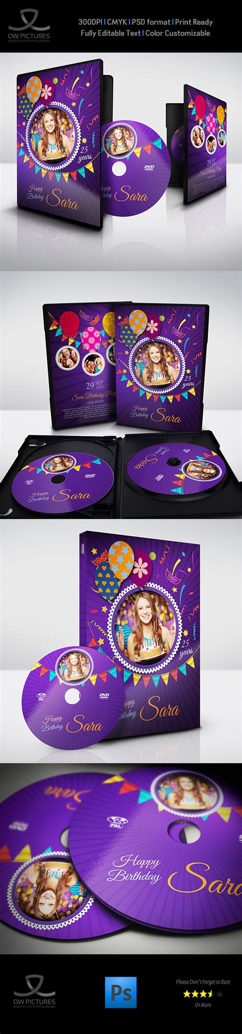 Birthday Party DVD Cover And DVD Label Template 3 On Behance