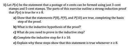 Solved Let P N Be The Statement That A Postage Of N Chegg