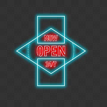 Open Neon Sign Vector Png Images Vector Open Neon Sign Effect