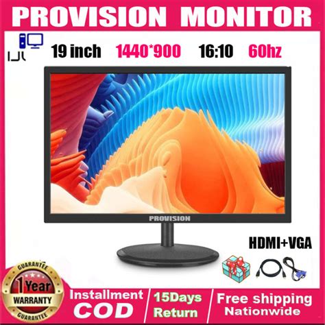 【1YEAR WARRANTY】Monitor Computer 19" inch Led Monitor | HD 720P 60Hz | Computer Monitor | Laptop ...