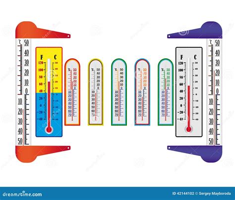 Different Thermometers Stock Vector Illustration Of Digital 42144102