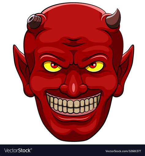 Red Devil Head Mascot Royalty Free Vector Image