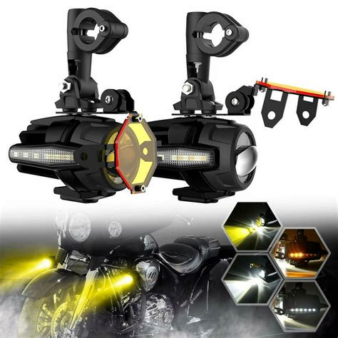 2x40w Led Auxiliary Lamp Fog Driving Light Kit For Motorcycle Bmw R1200gs F800gs