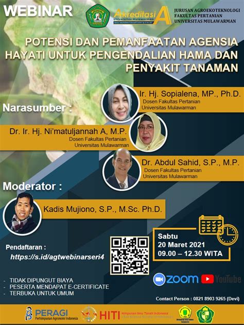 Marilah Bergabung Di Webinar Seri Jurusan Agroekoteknologi Fakultas