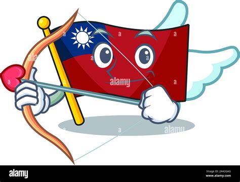 Cupid Flag Taiwan Character Shape With Mascot Stock Vector Image And Art