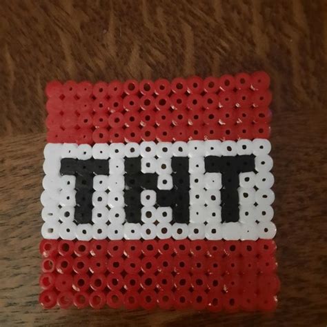 Minecraft Tnt Hama Beads Design Hama Beads Design Bead Designs Bead Crafts