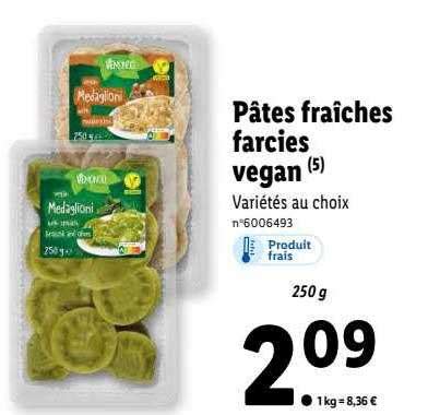 Promo Pâtes Fraîches Farcies Vegan chez Lidl iCatalogue fr