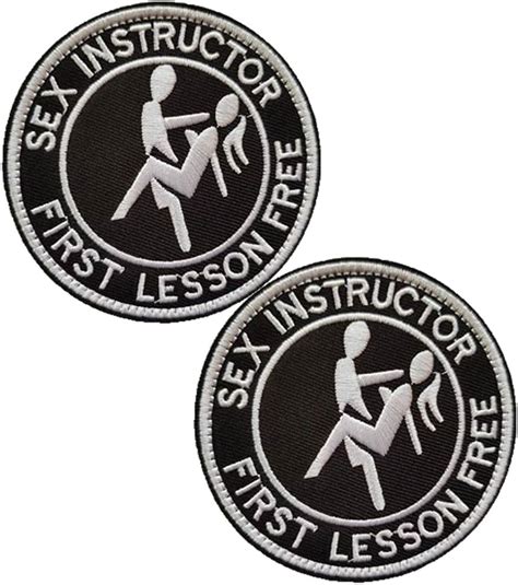 Replacement For Sex Instructor First Lesson Free Embroidered Patches Tactical Morale