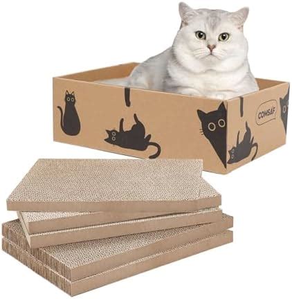 Muaeeok Cardboard Cat Scratcher With Box Pcs Reversible Cat Scratch