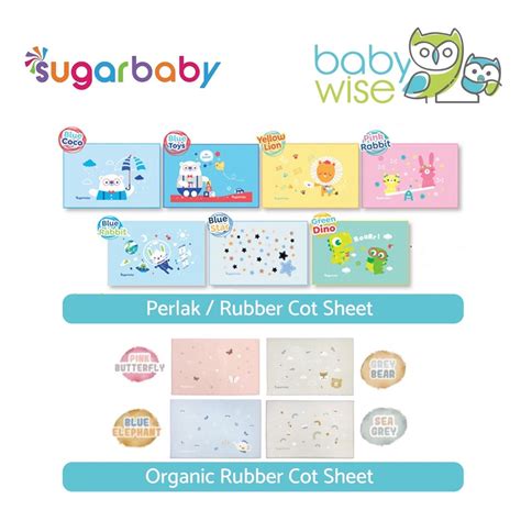 Jual Sugar Baby Organic Perlak Rubber Cot Sheet Newborn Waterproof