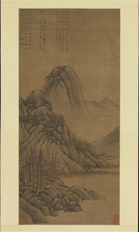 Zhang Xun Rocky Landscape With Pines China Yuan Dynasty 1271