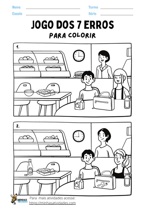 Jogo Dos 7 Erros Para Imprimir E Colorir