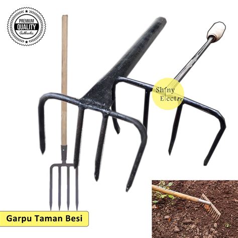 Jual Sapu Garpu Taman Daun Garuk Garukan Sampah Got Panjang Besi Gagang