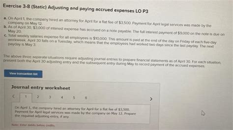 Solved Exercise Static Adjusting And Paying Accrued Chegg