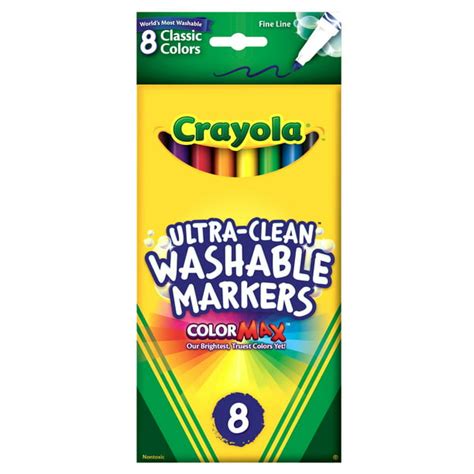 Crayola Washable Marker Set 8 Colors Fine Classic