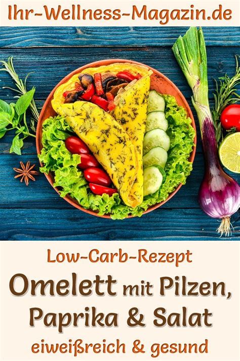 Omelett Mit Pilzen Paprika Und Salat Gesundes Low Carb Rezept Zum