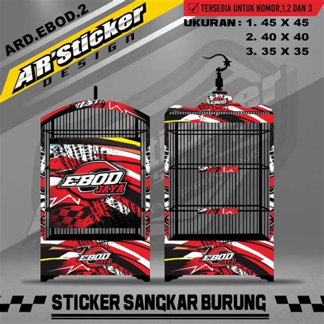 Stiker Sangkar Burung Kotak Sticker Decal Kandang Burung Ebod Kotak