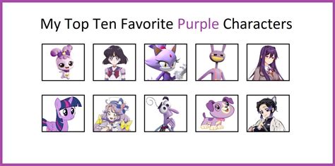 My top ten favorite purple characters by 07Maria on DeviantArt