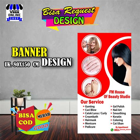 Spanduk Banner Salon Potong Rambut Hair And Beauty Bagus Murah