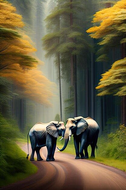 Premium AI Image | Elephants in the forest