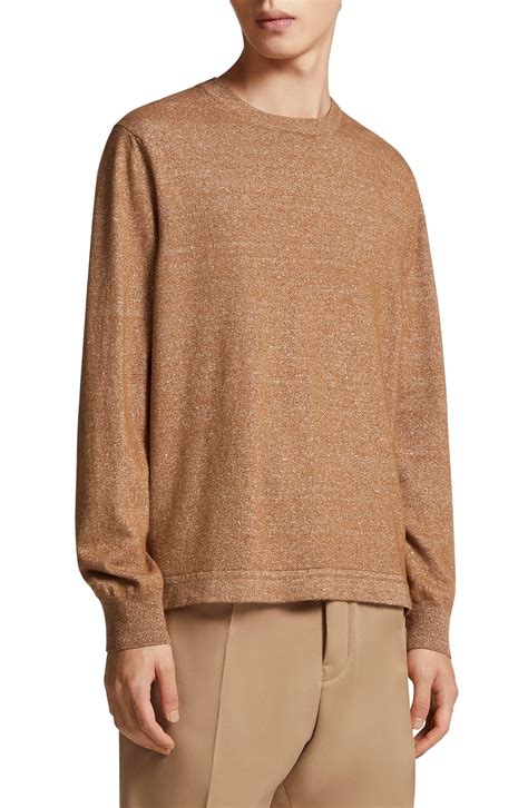 Zegna Oasi Cashmere Linen Sweater In Brown For Men Lyst