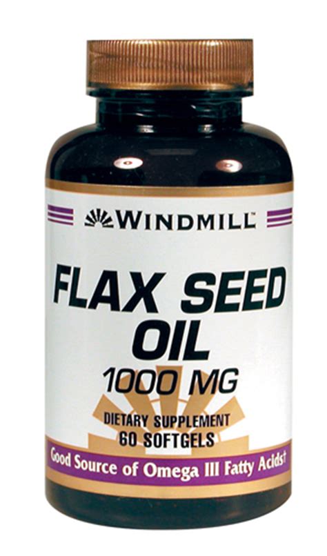 Windmill Vitamins Flax Seed Oil 1000 Mg Softgels 60 Count Softgel Windmill Health Products