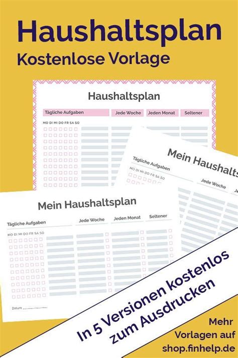 Endlich Ein Haushaltsplan Den Man Schnell Ausdrucken Kann Und Alles