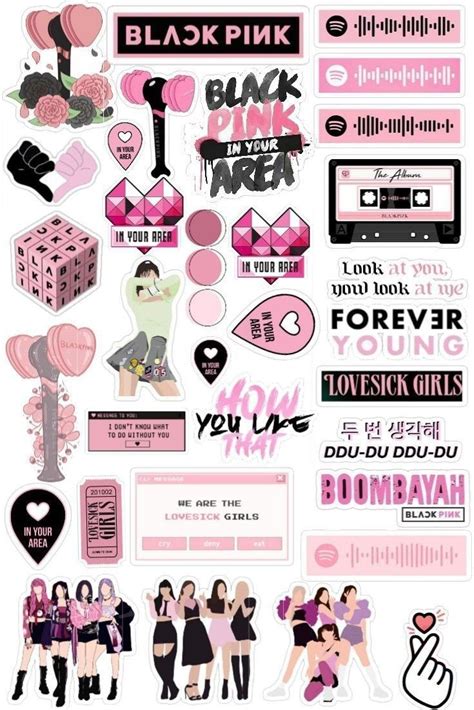 Pin On Sticker Black Pink Printable Stickers Black And White Stickers