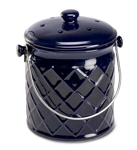 T For Me 1 Gallon Lattice Ceramic Compost Crock Love The Navy