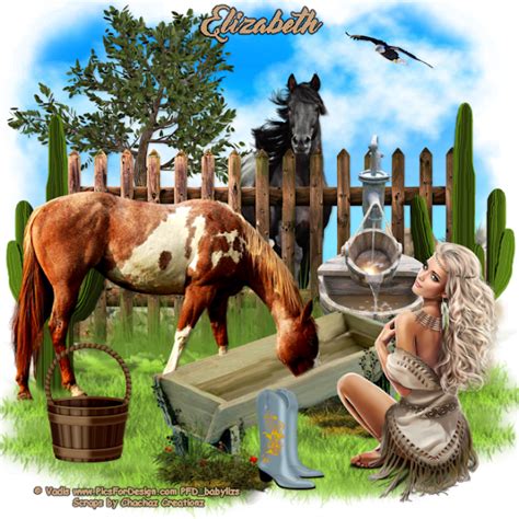 Elizabeth Designs CT Chachaz Creationz Tag COWGIRL BABE