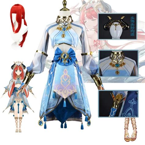 Game Genshin Impact Nilou Cosplay Costume Blue Sex Dress Up Clothes Full Set Uniform For Women