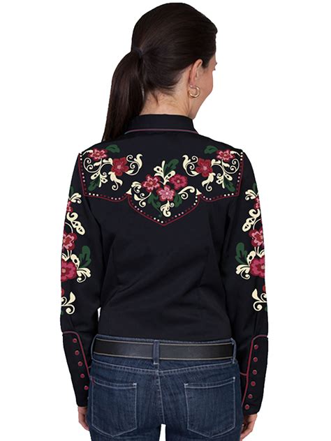 Pungo Ridge Scully Ladies L S Western Shirt W Floral Embroidery Scully Women S Western Shirts