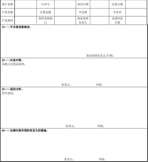 客诉处理单表word文档在线阅读与下载免费文档