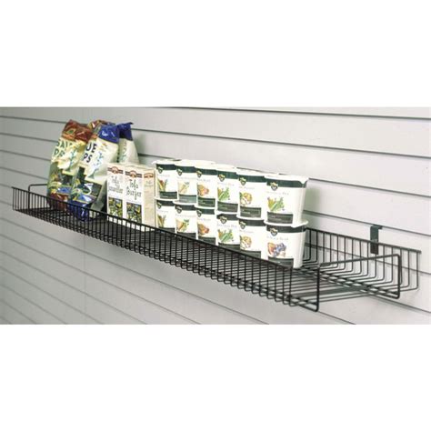 Black Wire Slatwall Shelf With Lip L X D