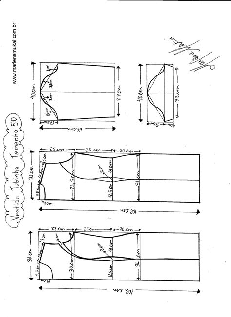 Vestidotubinhorecorte 50 Diy Molde Corte E Costura Marlene Mukai