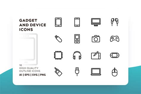 Gadget And Device Outline Icon Pack Graphic By Goodwarestd · Creative Fabrica