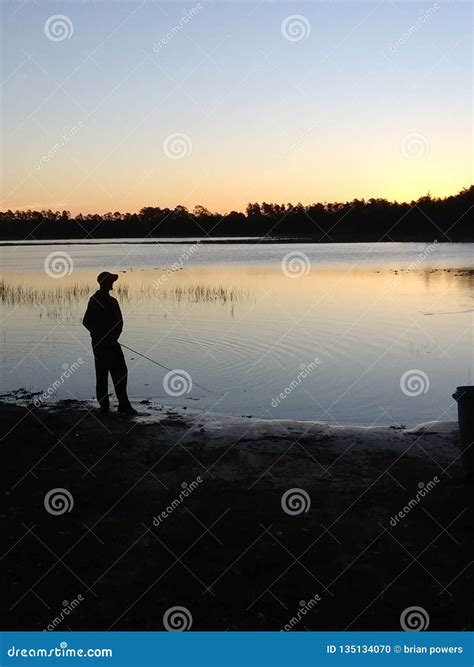 Man Fishing Pond Editorial Image Image Of Pond Fishing 135134070