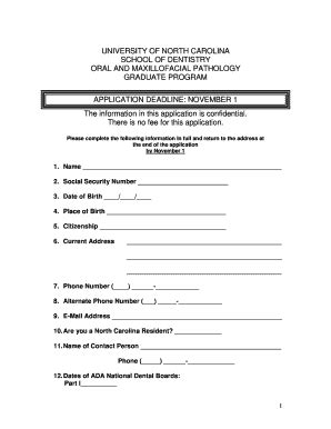 Fillable Online Dentistry Unc ORAL AND MAXILLOFACIAL PATHOLOGY