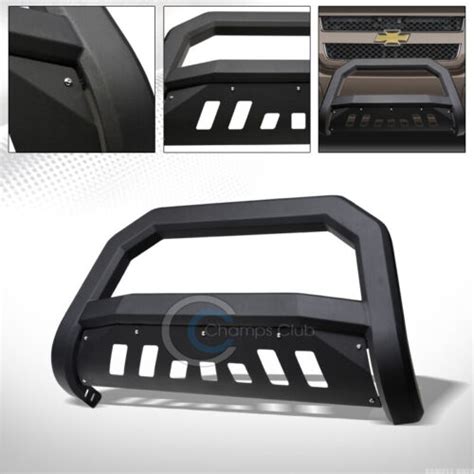 For 02 09 Gmc Envoy Denali Matte Blk Avt Bold Bull Bar Brush Bumper Grille Guard Ebay