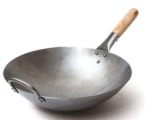 Craft Wok Traditional Hand Hammered Carbon Steel Pow Wok With Wooden And Steel Helper Handle 14