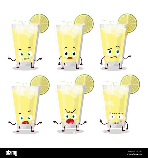 Cartoon Character Of Lemonade With What Expression Vector Illustration