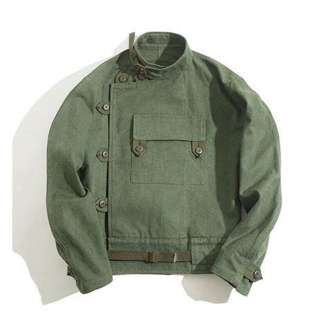 Vintage Swedish Motorcycle Jacket Mens Workwear Army Coat