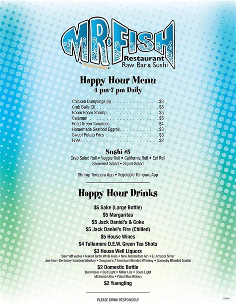 Menu At Mr Fish Seafood Restaurant Myrtle Beach