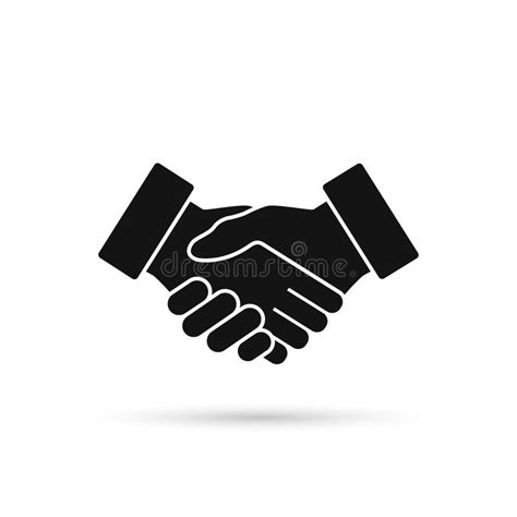 Business Handshake Icon Contract Agreement Flat Symbol In Circle