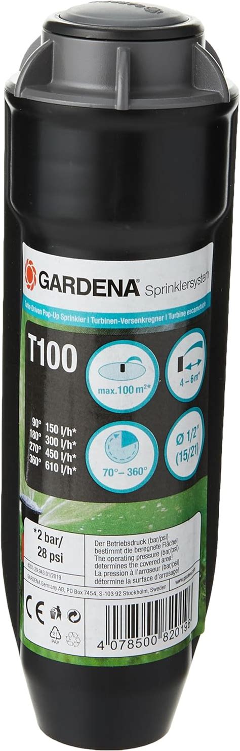 Gardena 8201 U G8201 29 Sprinklersystem Turbinen Versenkregner Schwarz