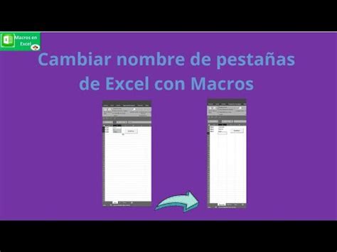 Macros para cambiar nombre de pestañas en Excel YouTube