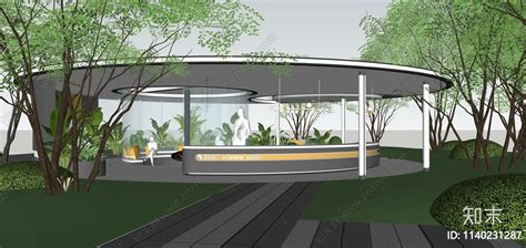 现代圆形廊架会客厅su模型下载【id1140231287】知末su模型网