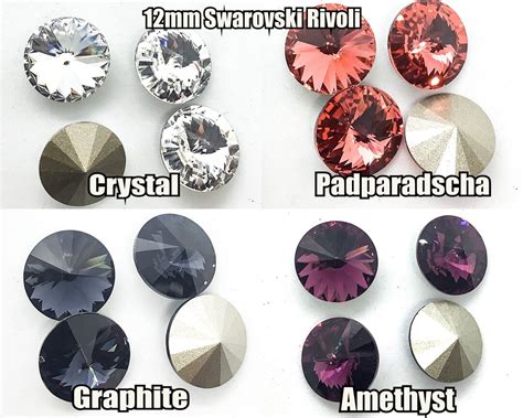 Mm Argus Crystal Rivoli From Austria Graphite Etsy