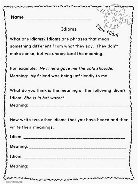 Second Grade Language Arts Worksheet